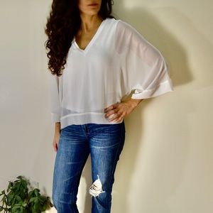 White flowy Zara shirt
